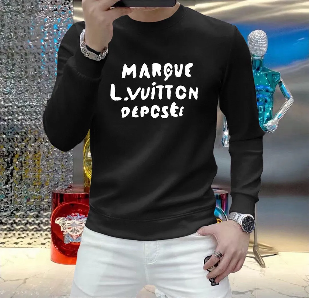 🅿️220 brand [LV Louis Vuitton] (good news for fat people) 2025ss autumn latest long-sleeved round-neck sweatshirt, on sale simultaneously on the official website. Refreshing and breathable. Made of top Tencel Roman. Comfortable and soft. 3D three-dimensional clarity. Super fashion sense. Great for gifting and keeping for yourself. Size: M-5XL (can wear up to 220 pounds)